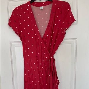 Old Navy Polka Dot Wrap Dress, Size M